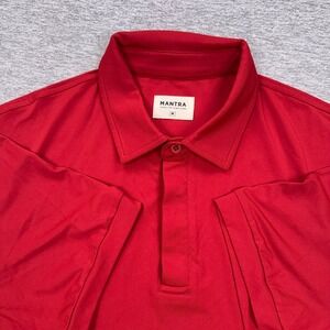 Mantra Polo Shirt Mens Size Medium Red Performance Stretch Golf Sports City